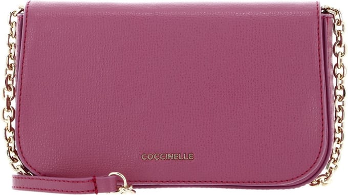 COCCINELLE Leren Schoudertas Coccinelle Cloud Mini Bag Textured Leather Pulp Pink Paars
