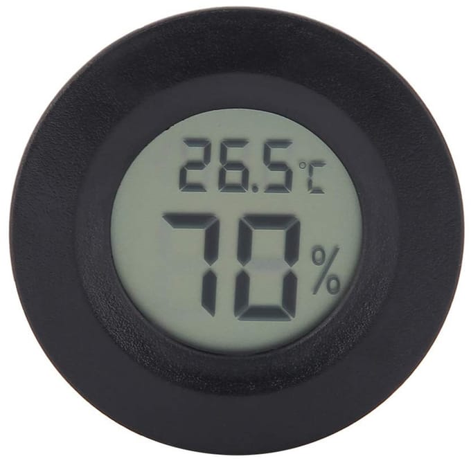 Allecto - Mini Thermometer Hygrometer - Digitale Weerstation - Zwart - Temperatuurmeter - Geschikt voor Binnen - LCD Display