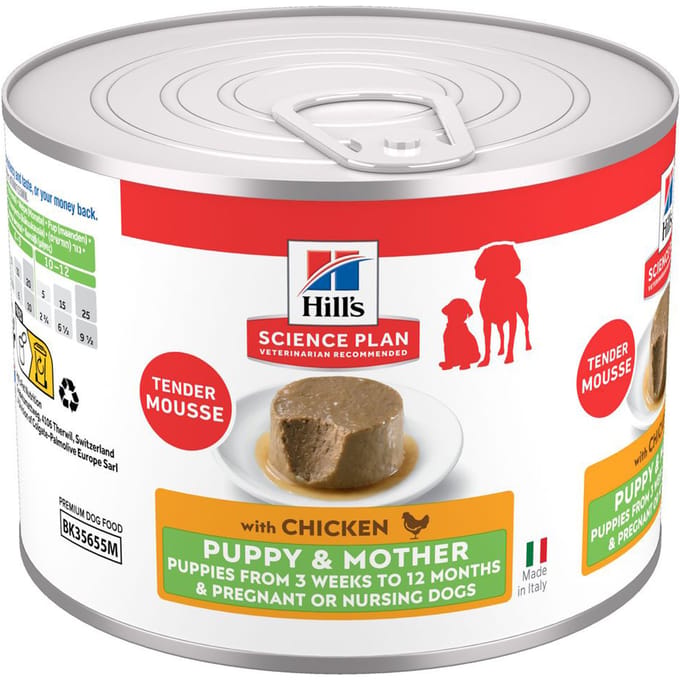24x 200g Hill's Science Plan Puppy & Mother Tender Mousse kip hondenvoer nat