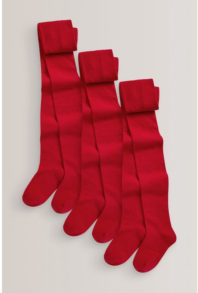 Next - Meisjes - Set van 3 katoenrijke schoolmaillots - Rood