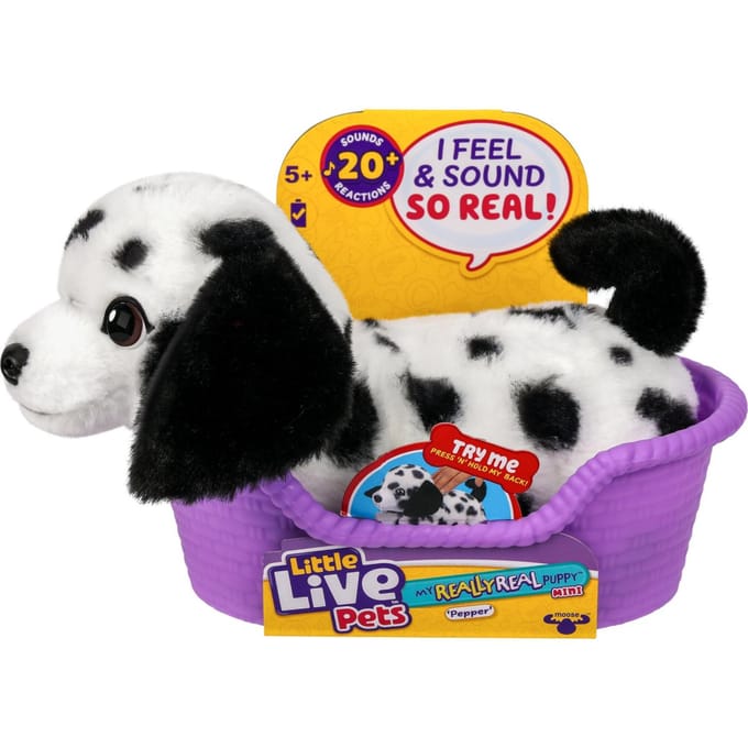 Little Live Pets - My Really Real Puppy Mini's - Pepper de Dalmatiër - Interactieve pluchen knuffel