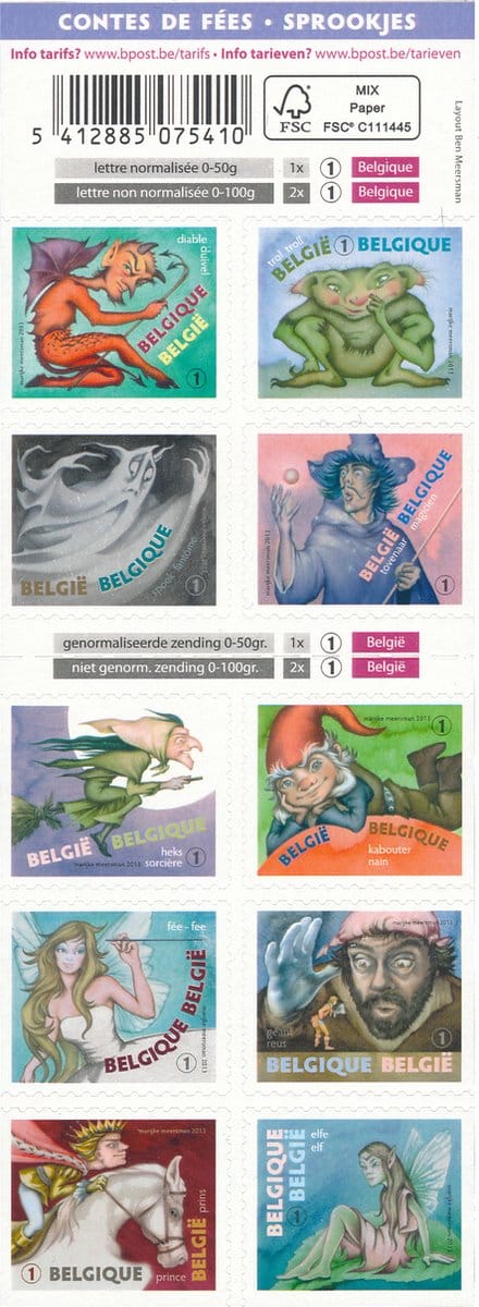 Bpost - 10 postzegels tarief 1 - Verzending België - Sprookjes