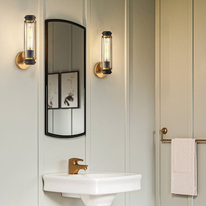 Hinkley LED Wandlamp Masthead | 1X E27 Max 40W | IP44 | Dimbaar | Heritage Brass & Black