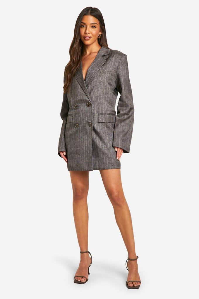 boohoo Dames Tailored Mini Blazer Dress | Bruin | Maat: 42