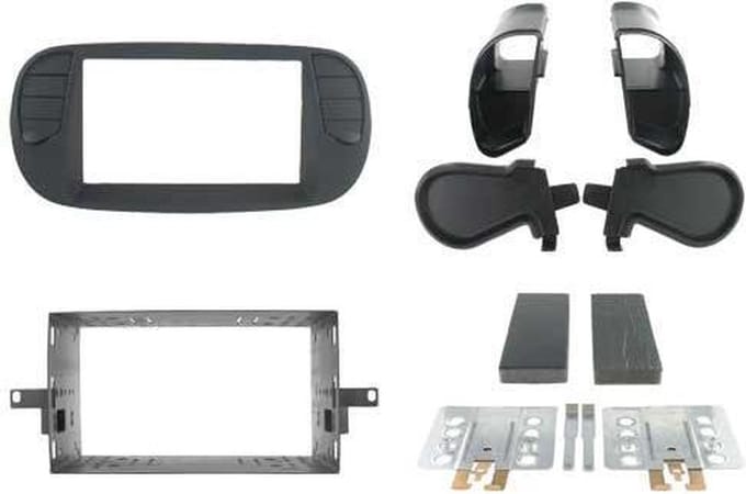 2-DIN FRAME FIAT 500 08> zwart soft touch