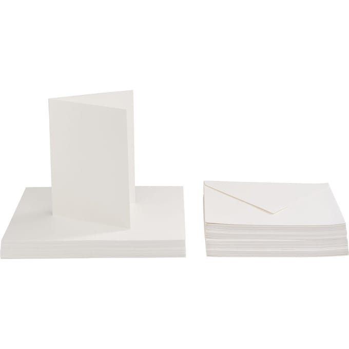 VBS Dubbele kaarten met enveloppen "Cream", 50 stuks