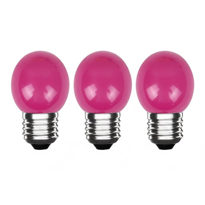 LED Kogellamp E27 Roze - 300 lumen - 3W - IP20 - G45 - 230V - 3 stuks