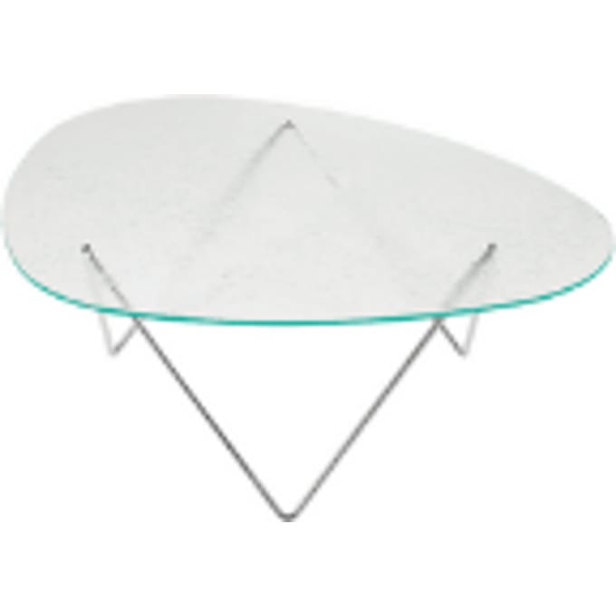 Gubi Pedrera salontafel - chroom - gestructureerd transparant Glas