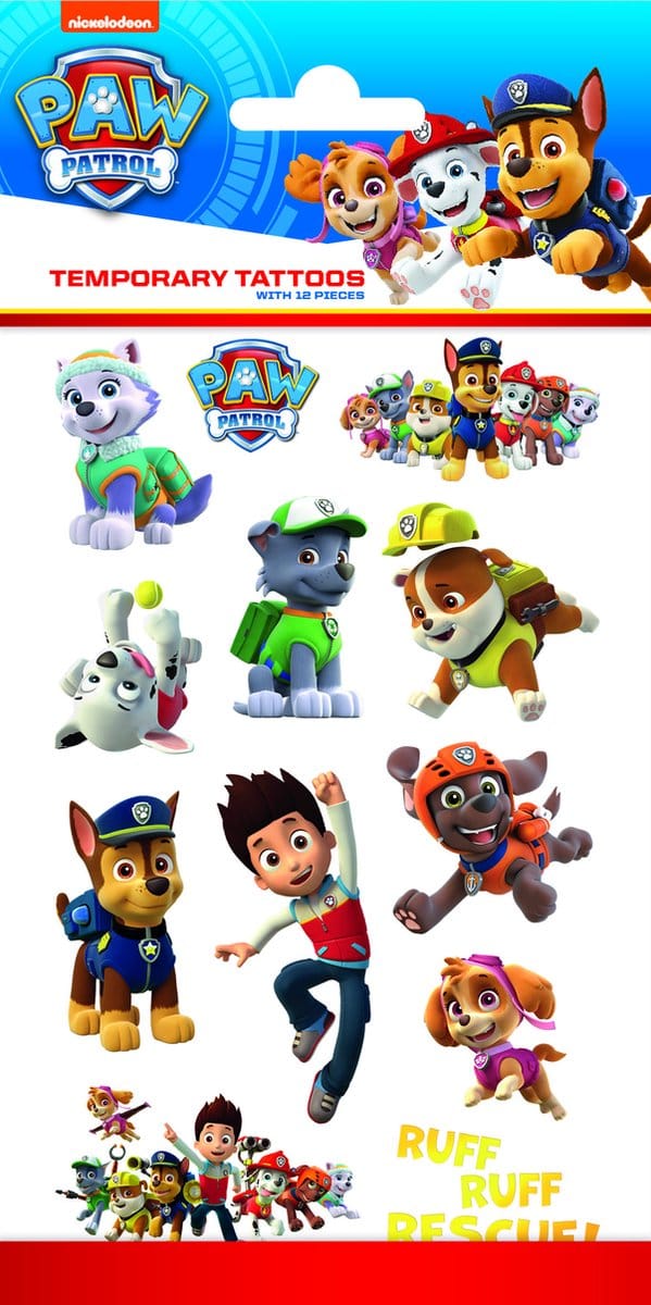 36x Paw Patrol Plak Tattoo - Party Feest Thema Fun