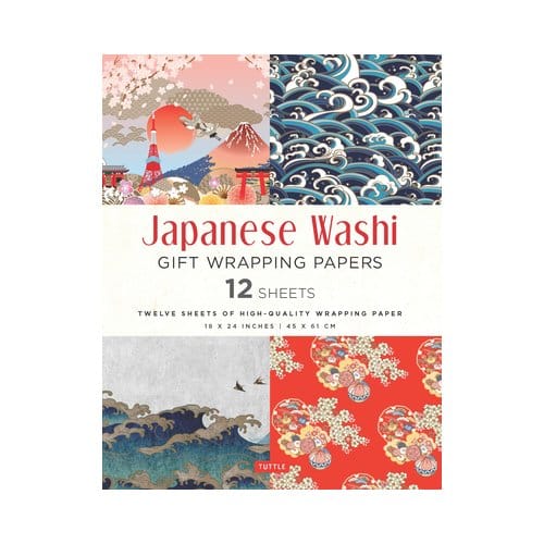 Japanese Washi Gift Wrapping Papers - 12 Sheets