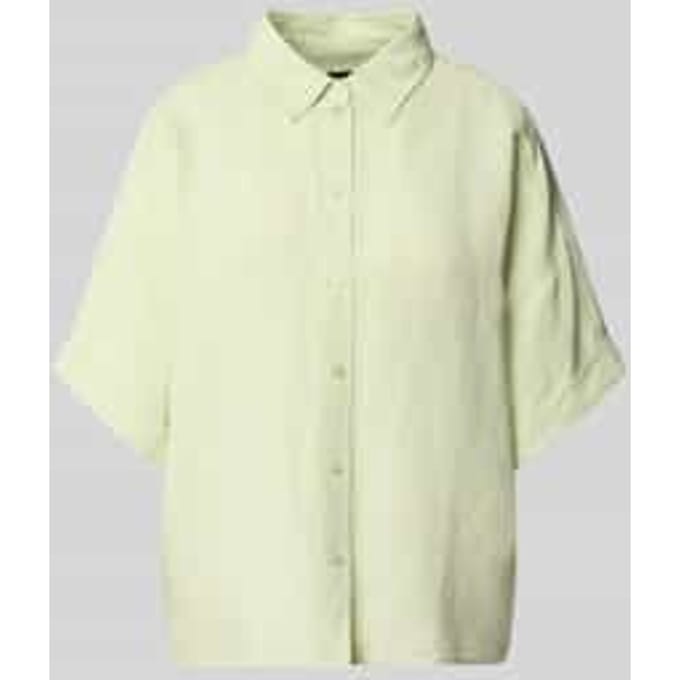 regular fit blouse van mix van linnen en viscose model 'BISENAS'
