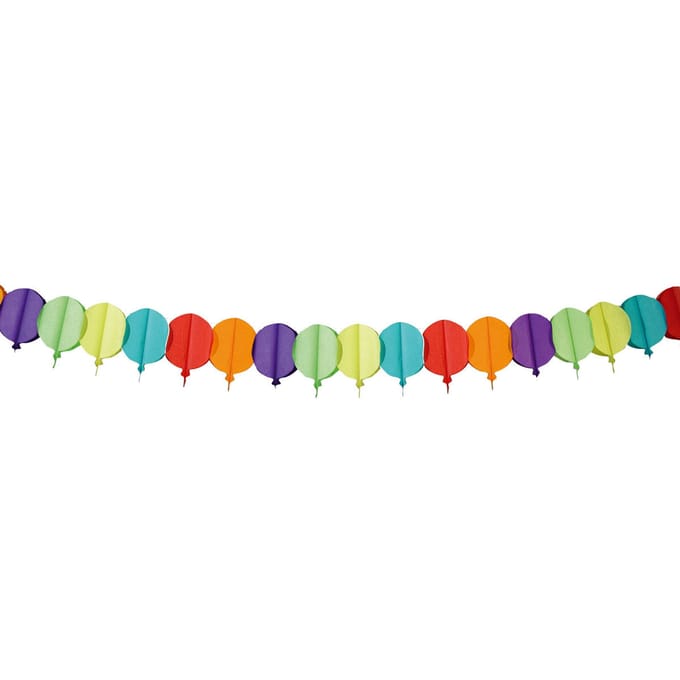 Slinger papier ballon meerkleurig - 6 meter