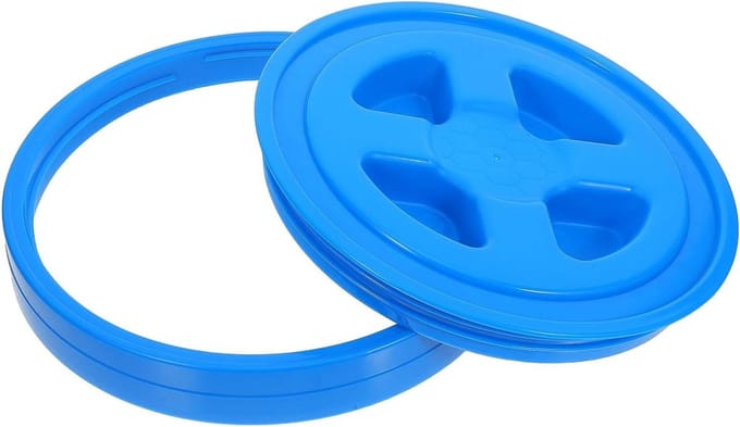 Herbruikbaar Emmerdeksel - Schroefdeksel Lekvrij - Opslag Voedsel - Luchtdichte Afsluiting - 31 cm Diameter - Blauw