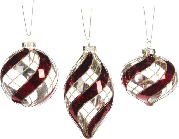 Goodwill Kerstbal Glas Rood D 8 cm Voordeelass. Per 3 Stuks