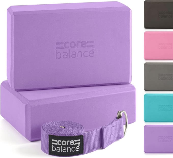 Omgoods - Yoga Blok Set met D Ring Stretch Riem