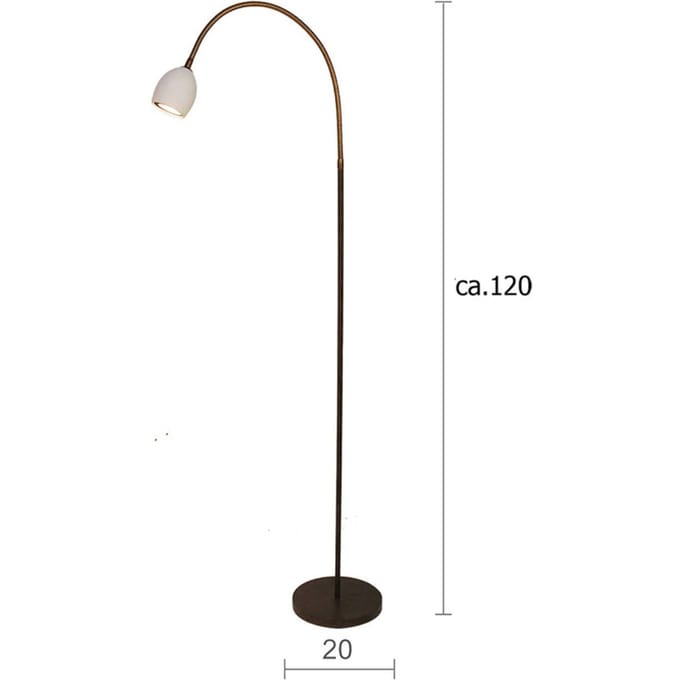 Menzel Provence mat vloerlamp 1-lamp flexibele arm
