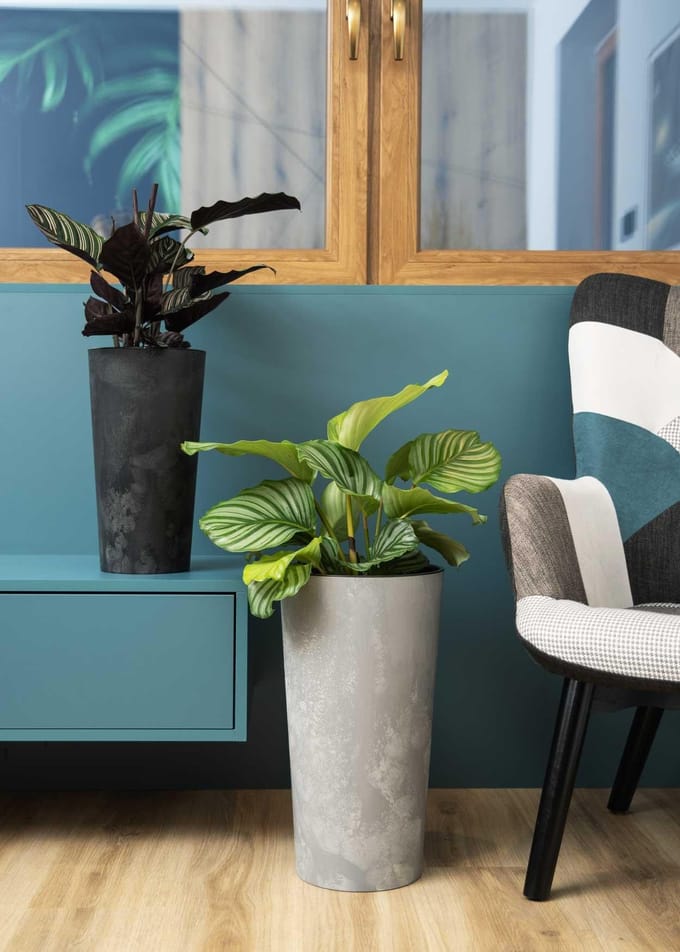 Urbanika Grijs Beton - Bloempot - Modern design - Duurzaam - Geometrisch - 46x25 cm