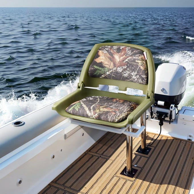 Bootstoel Lage Rugleuning Klapbare Bootstoel Schuimkussen Camouflage