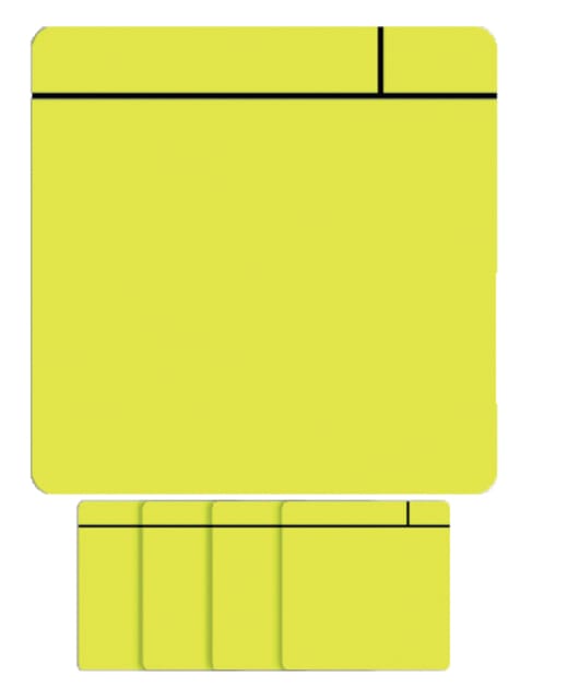 Magneet scrum - 75x75mm - geel - 5 stuks