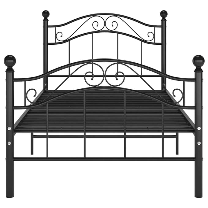 vidaXL - Bedframe - metaal - zwart - 90x200 - cm
