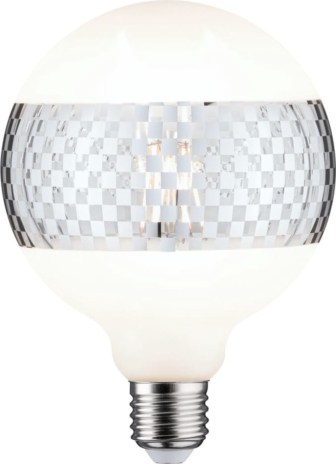 Paulmann LED globe G125 E27 ringspiegel ruit 420lm 2700K dimbaar zilver