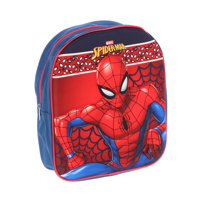 Spiderman 3D Rugzak - Schooltas - Polyester - Blauw - Rugzak kind