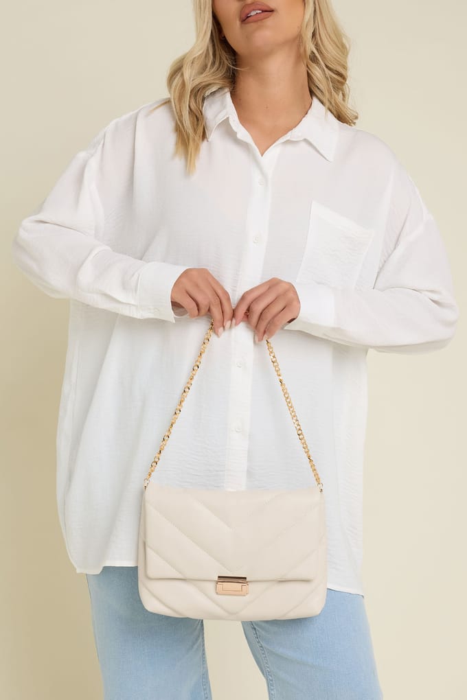 Yours Witte Gewatteerde Schoudertas Van Imitatieleersize One Size