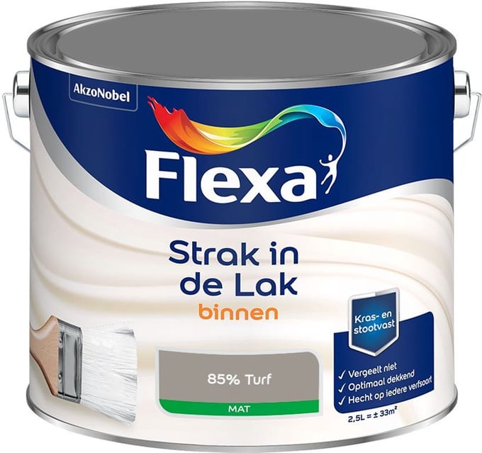 Flexa - Strak In De Lak Binnenlak Mat - 85% Turf - Mengverf - 2,5 L