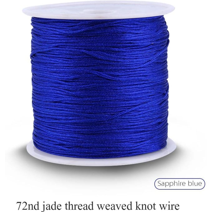100M x 0.8mm Nylon Chinese Knoop Koord Rattail Macrame Shamballa Draad String saffierblauw blue