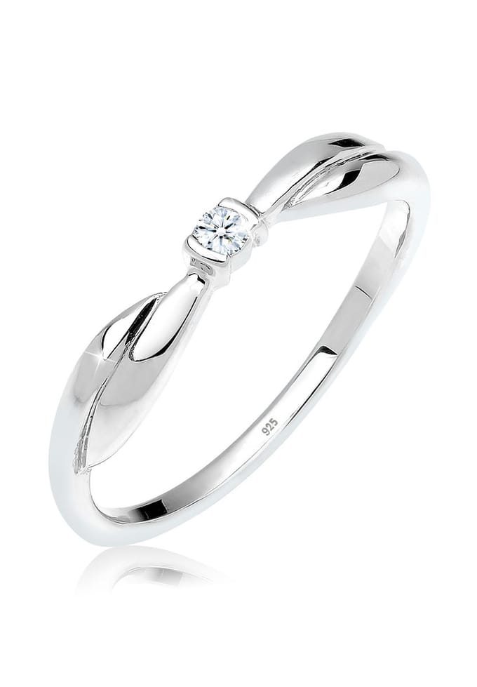 Elli PREMIUM - Ring - Dames Verloving met Diamant (0.03 ct.) in 925 Sterling Zilver - Dames