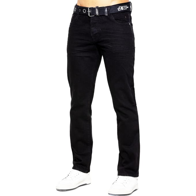 Enzo Denim Rechte Jeans Heren - Zwart