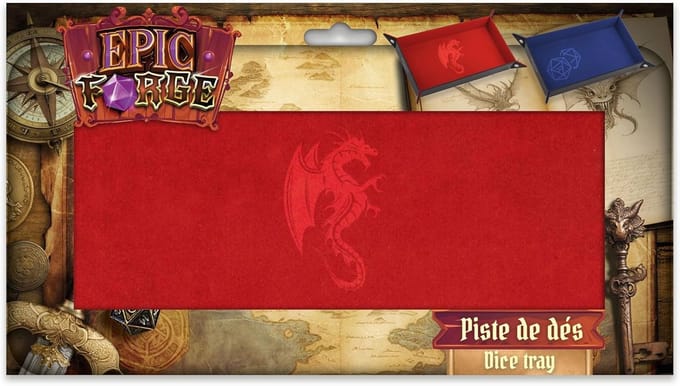 Luxe Dobbelmat Leer en Fluweel - Rood Draak Design - 20x40 cm