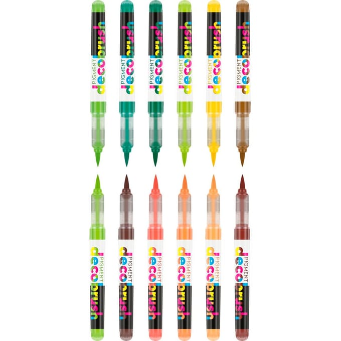 Karin - Pigment DecoBrush Acrylmarkers  - set van 12 - Nature Colors