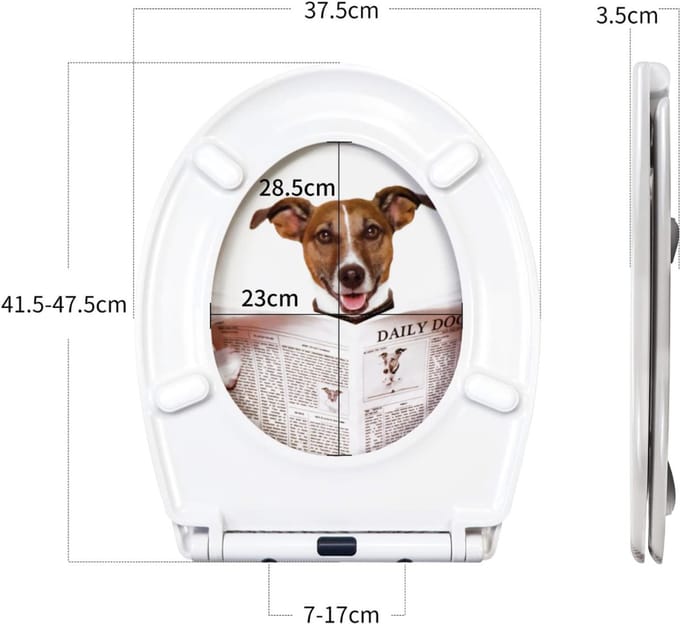 SCH® WC Bril met Print - WC Bril - Wit - ‎45cm x 37cm x 3cm