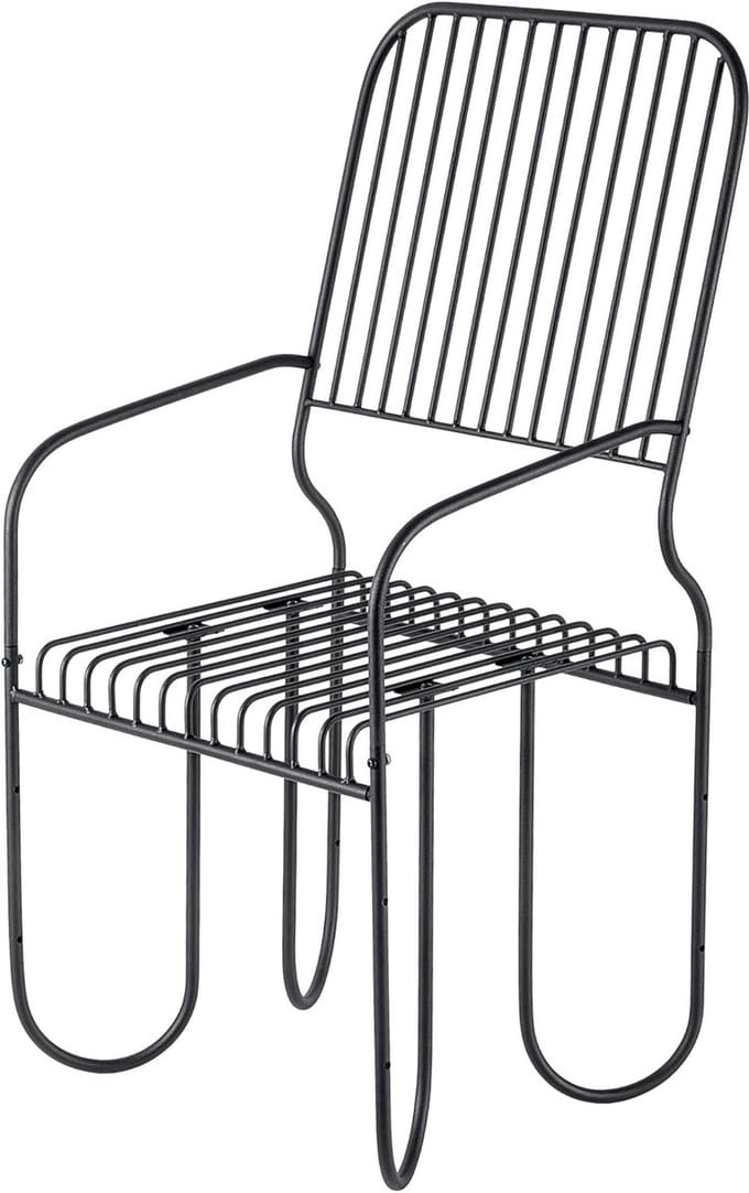 Moderne modulaire tuinbank van gepoedercoat staal met rugleuning (50 cm)
