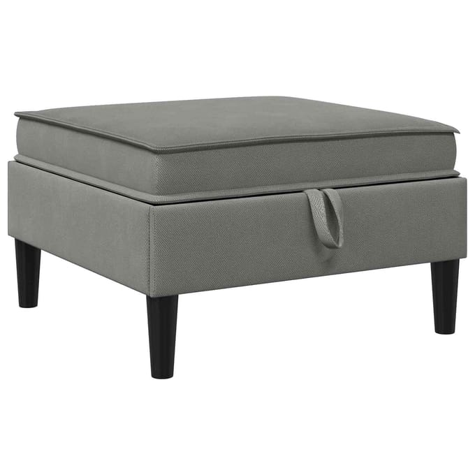 vidaXL - Sofa - Kruk - met - Opbergruimte - Donkergrijs - Fluweel