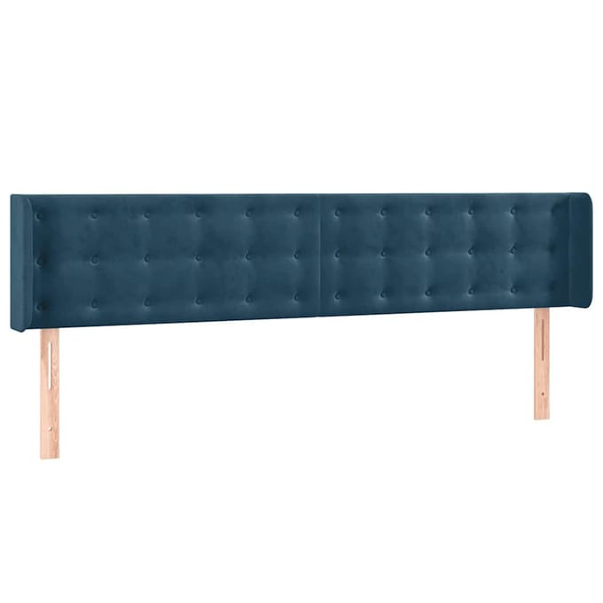 vidaXL - Hoofdbord - LED - 163x16x78/88 - cm - fluweel - donkerblauw