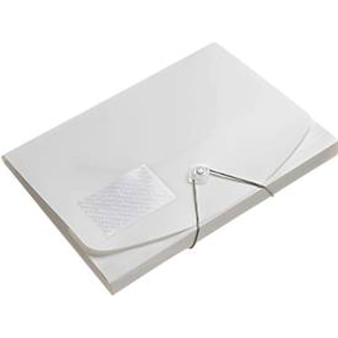 Hoekmappen FolderSys JUMBO, A4, B 240 x H 320 mm, 3 binnenflappen & elastische sluiting, polypropyleen, dikte 0,42 mm, wit, 10 st.
