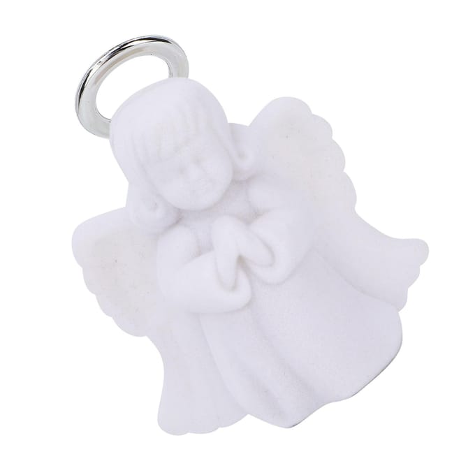 Sieradendoosje Draagbaar Schattig Engelvormig Clamshell Oorbellen Ketting Cadeau Opbergdoos Wit white