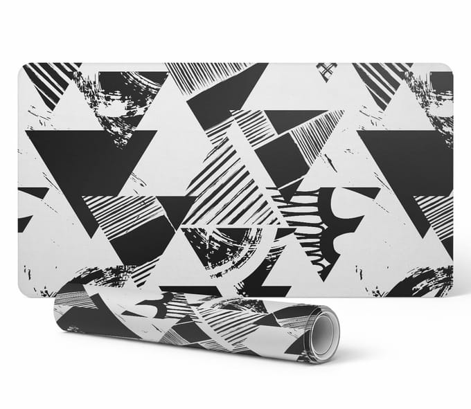 Bureaubeschermer met abstracte driehoekenprint 90x45 cm
