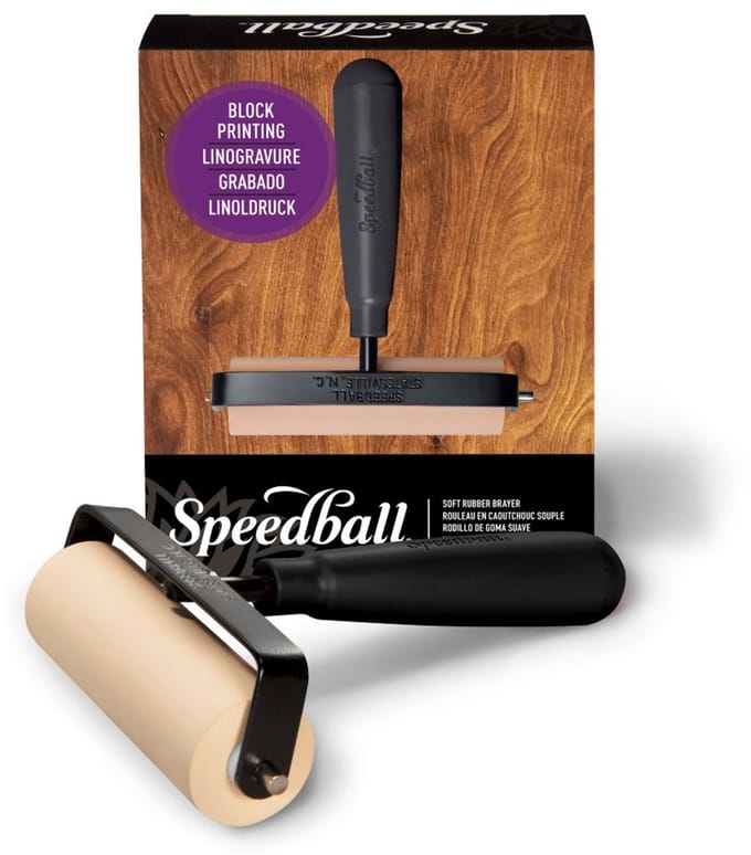 Soft rubber brayer black 10 cm - Speedball