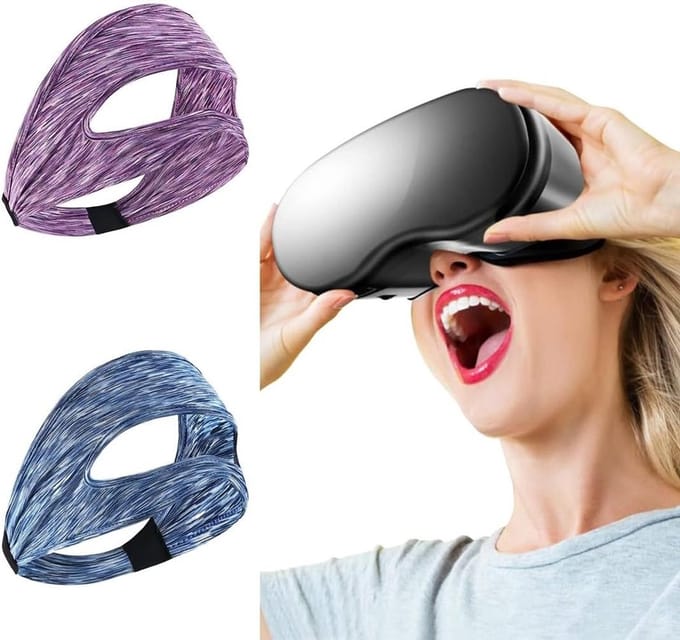 Ademend en Wasbaar VR Masker - Set van 2 voor PS VR2, Meta Quest en HTC Vive (Blauw + Paars)