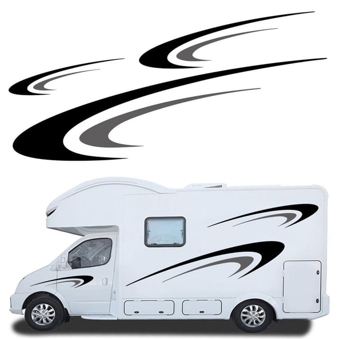 Vinyl Graphics Kit Voor Camper RV Aanhanger black