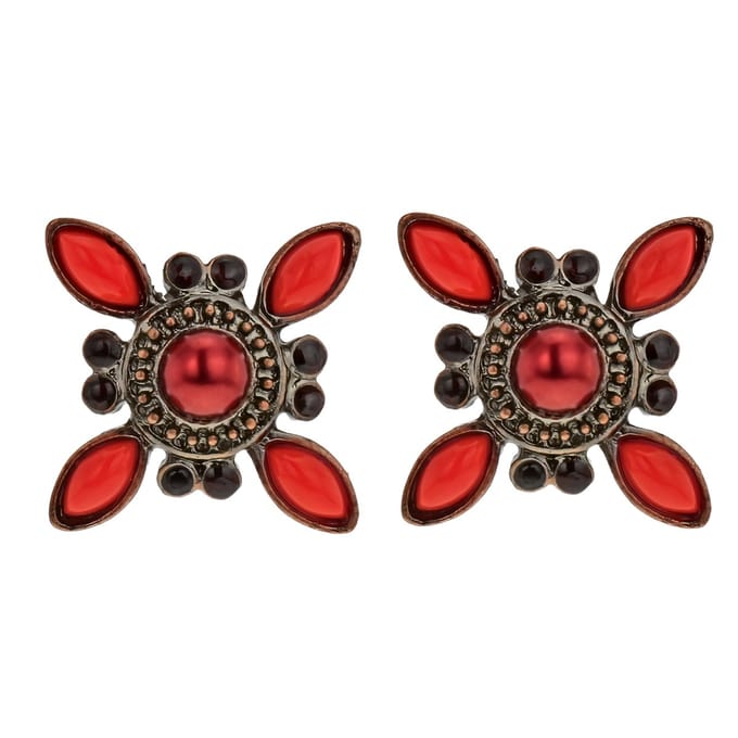 Vintage oorknop - rood - Behave