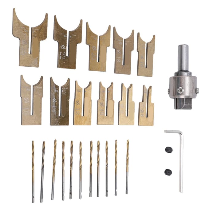 Houten Kralenmaker Set 6-25mm Hout   Freessnijder en Boor voor Kralenarmband Sieraden Maken