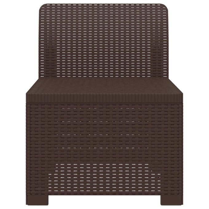 vidaXL - Eén-zits - Tuin - Sofa - Rieten - Look - PP - Bruin