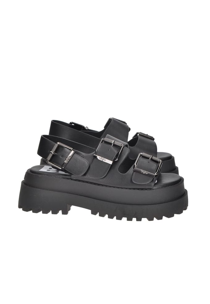 Buffalo Pluto Ari Dames Zwarte Sandalen