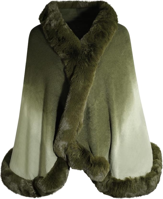 Vrouwen Winter Faux Fur Sjaal Stola Warm Wrap Cape