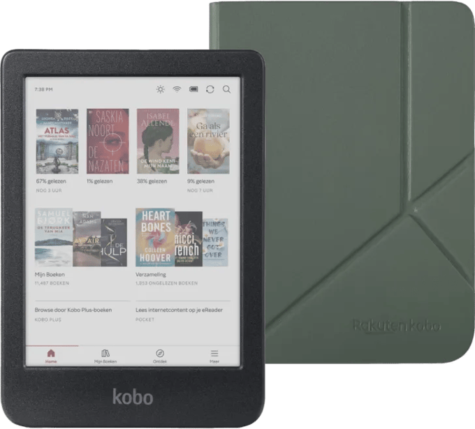 Kobo Clara Colour Zwart + Sleep Cover Groen