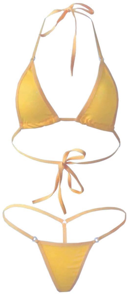CHPN - Micro Bikini - Mini bikini - Sexy bikini - Gele mini bikini - Badmode - Sexy bikini - Sexy G-String en Thong - 18+ bikini - Strand - Bimbo